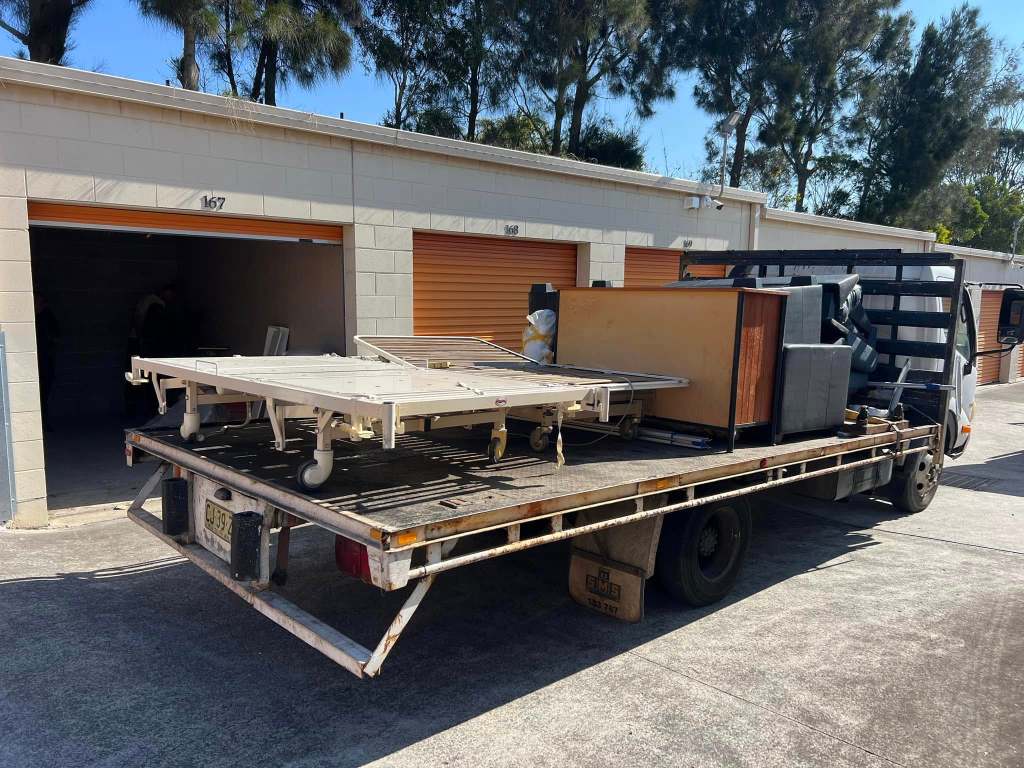 Just one of our low top vehicles making it easier for loading heavy duty metal medical bed systems